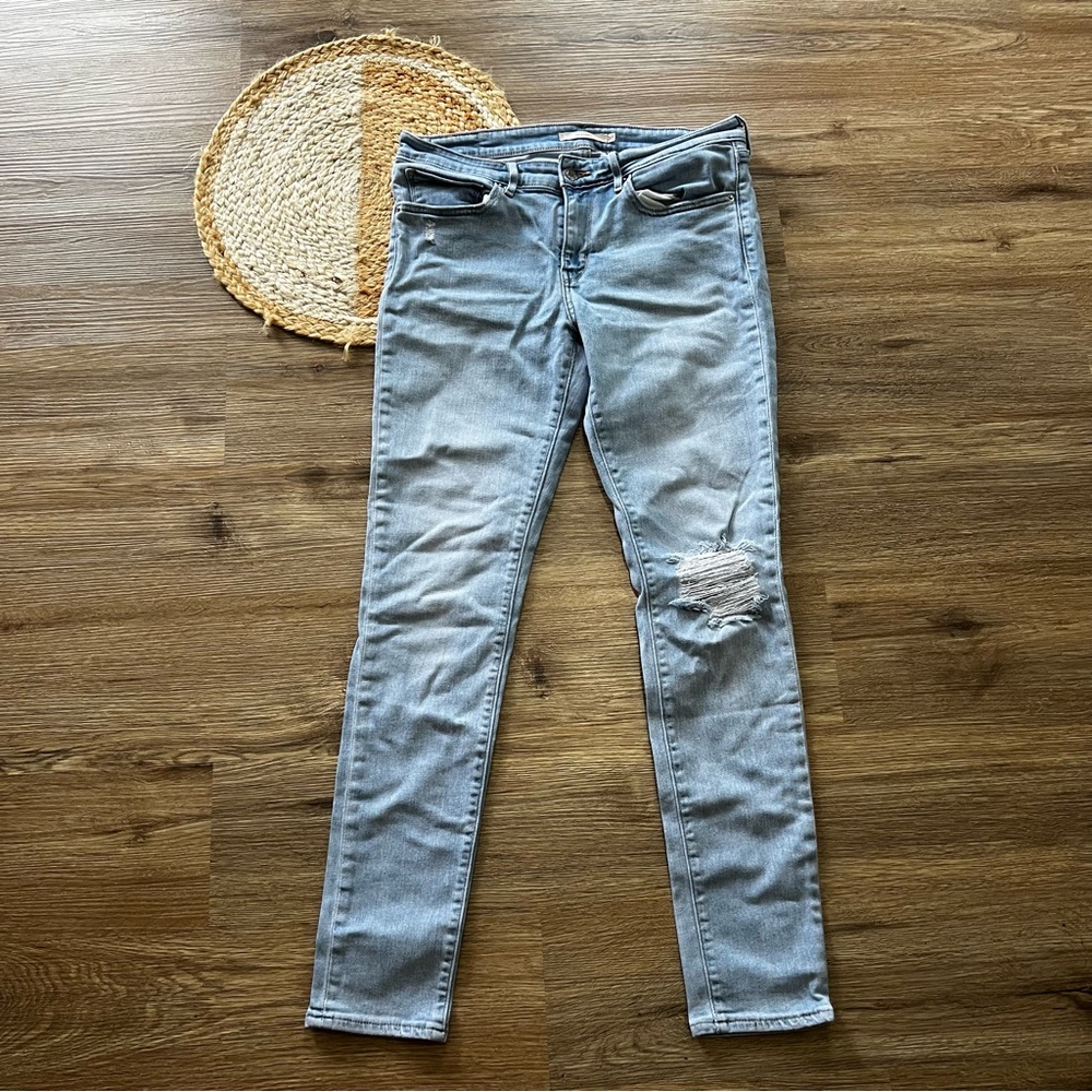 LEVI'S 711 Womens Distress Skinny Jeans